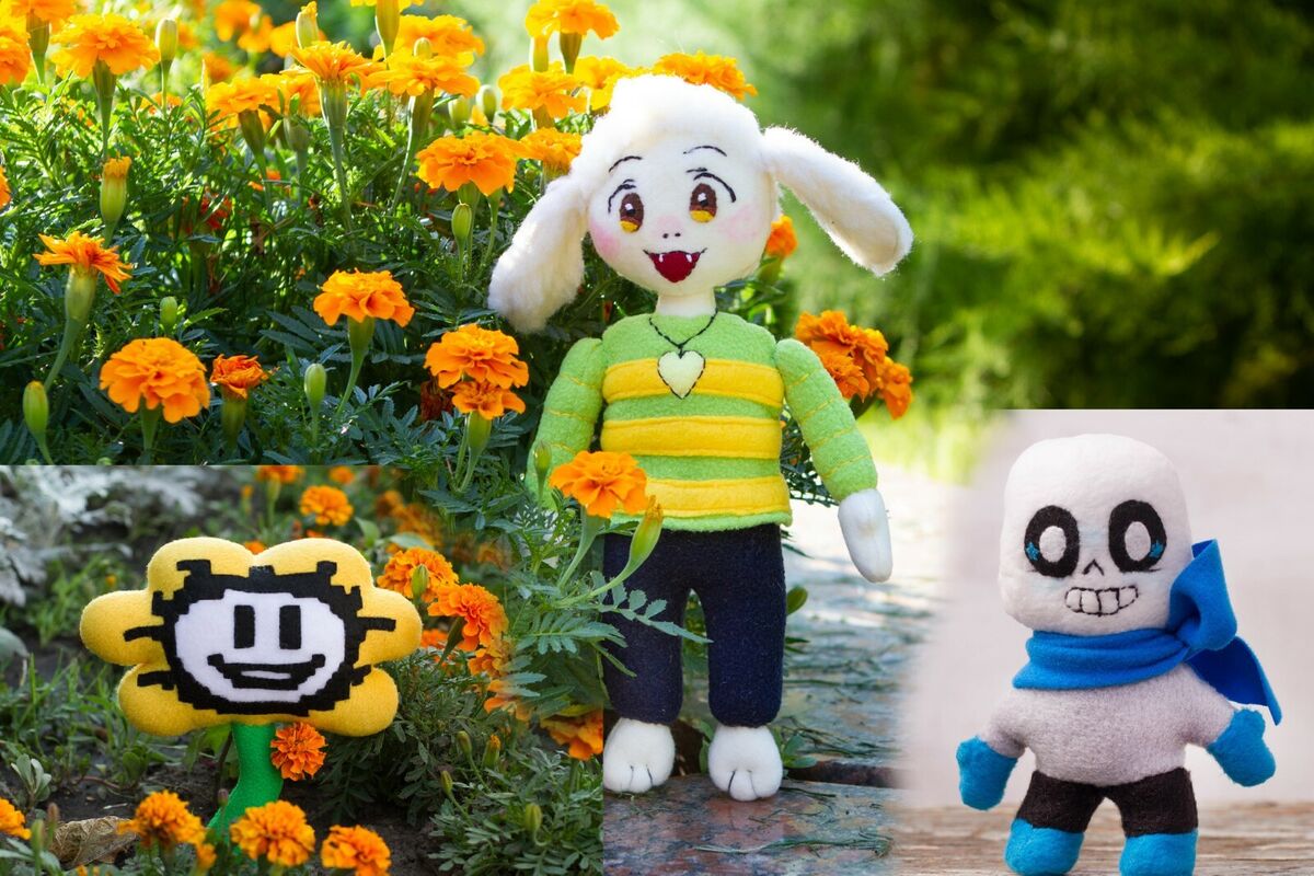 Undertale Inspired Flowey Plush Handmade Soft Plushie 7 in 