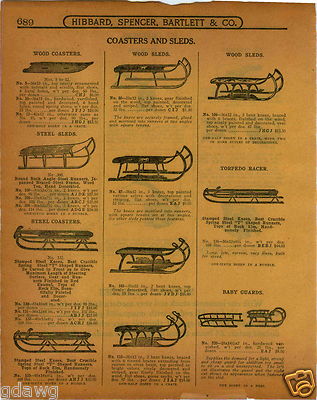 1915 PAPER AD Torpedo Racer Wood Wooden Steel Coaster Snow Sled Rock Elm