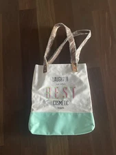 Benefit Cosmetics SF "Laughter is the Best Medicine" Lined Canvas Tote Bag
