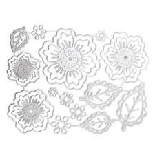 14 Styles Flower  Leaves Cutting Dies Set for Card Making, Carbon Steel Embo...