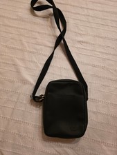 Lacoste Classic Crossbody Bag Black Adjustable Strap Zip Closure Women's