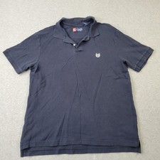 Chaps Polo Mens Large Navy Blue Embroidery Shirt