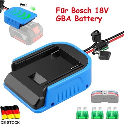 Power Wheel Adapter Stecker für Bosch GBA 18V Akku + 14AWG Draht 30A Sicherungen