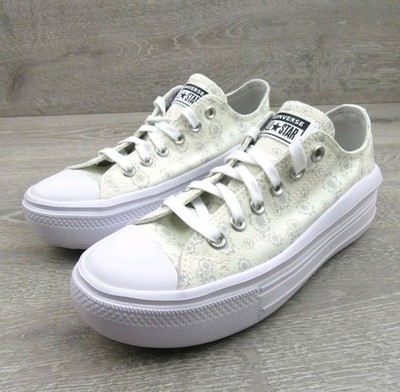Converse Chuck Taylor All Star Move Platform Low Top Tonal Floral White Sneaker