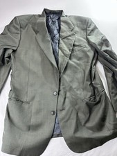 Vtg Ungaro Uomo Paris Mens 100 Wool Blazer Sport Coat Olive Green Micro Check