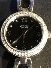 Citizen 5930-S081246=Women's Black Dial Stainless Steel Watch=works great=