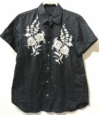 Tricot Comme Des Garcons Te-B033 Rose Embroidery Short Sleeve Shirt