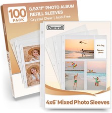 Crystal Clear 4X6 Photo Album Inserts 100 Pages Acid Free 600 Photos Storage