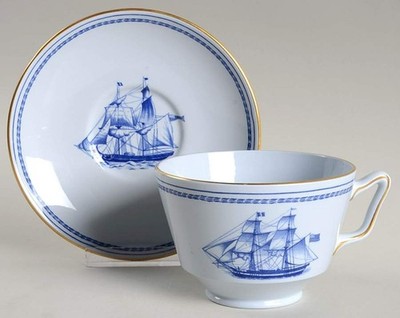 Spode Trade Winds Blue London Shape Oversized Cup & Saucer 6139114