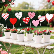 8 Pcs Valentines Day Yard Stakes Valentines Heart Yard Signs Valentine  S Day Gar