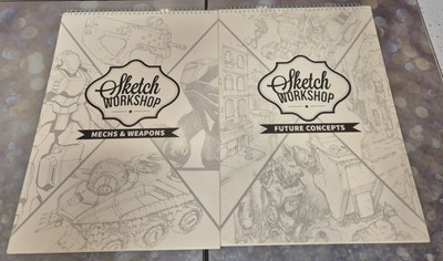 SKETCH WORKSHOP MECHS & WEAPONS  + FUTURE CONCEPTS ART DESIGN SKETCH BOOKS NEW