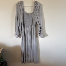 Madewell Women’s Long Sleeve Dress Viscose Size Large Grey Pockets Stretch #244