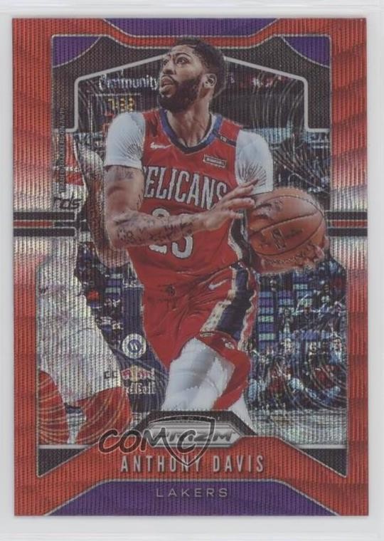 2019-20 Panini Prizm Ruby Wave Prizm Anthony Davis #222 0d0u