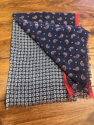 Roberto Verino Schal blau rot guter Zustand 170x70cm Herren Paisley Muster Top!!