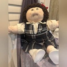 Cabbage Patch in Charming Plaid Outfit Plush Doll