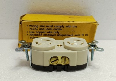 Hubbell 4700-I P-2003 Twist-Lock Duplex Receptacle NEMA L5-15R 15A 125V AC/DC