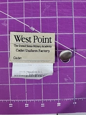 Waterbury Button CT USA West Point Cadet Trouser Button & Tag Label