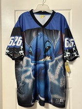 Disney Stitch soccer t-shirt Stitch 02 Soccer Graphic T-Shirt Light Blue Size L — listing 4