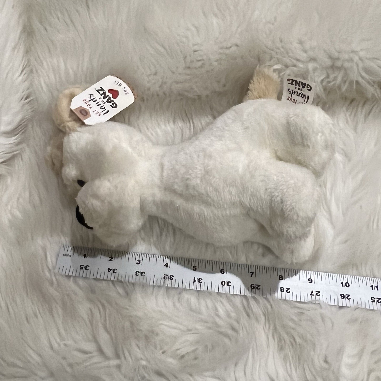 Ganz Ralph the Dog Plush Off White Beige Ears Stuffed Animal Tags 9” thumbnail 9