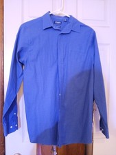 Chaps Long Sleeve Button-Down Oxford Dress Shirt Blue Size YXL 16-18
