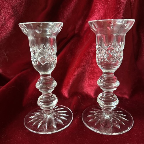 Par de elegantes candelabros de cristal de corte irlandés Waterford - Imagen 2 de 8