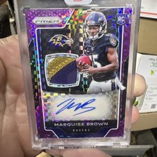 2019 Prizm Marquise Brown Rookie Patch Auto Purple 14/30 From Panini