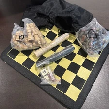 Chess Magnetic 3-in-1 Wooden Chess, Checkers or Backgammon Travel Games New