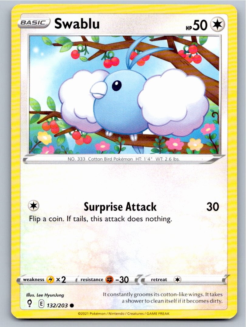 2021 POKEMON SWABLU EVOLVING SKIES 132/203 C NM A87484 FREE S&H