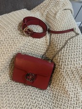 Gucci Red Chain Strap Shoulder Bag Logo Accent with Dust Bag  Brand Card