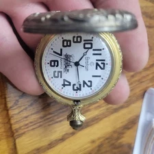 Armitron Gold And Silver Tone Train Pocketwatch 