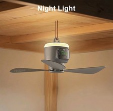 12000mAh Portable Camping Ceiling Fan Rechargeable Tent Fan w/ Remote LED Light
