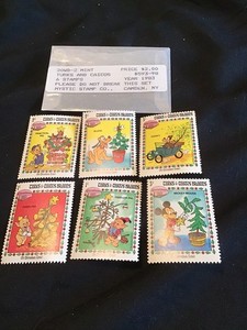 TURKS & CAICOS SET OF 6 DISNEY WB STAMPS NEW PORKY MICKEY GOOFY 1983 MINT