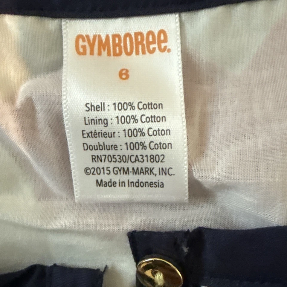 Vestido Gymboree Niña Talla 6 Azul Oscuro Y Claro Flor Magenta Foto 3 de 4