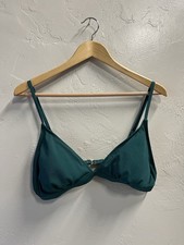 Shade  Shore Women  s Ribbed Triangle Bikini Swim Top XL 16 NWT Dark Green