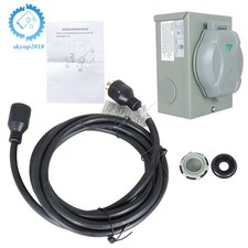 30 Amp 15 Feet Extension Cord  Generator Inlet Box Waterproof L14-30P/L14-30R