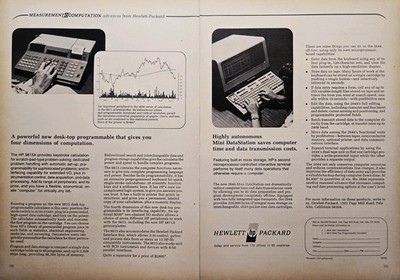 Hewlett-Packard HP 9815A Programmable Calculator 2644 DataStation Print Ad 1975