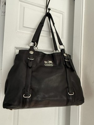 COACH Madison Mia Vintage Black Smooth Leather Tote Purse Shoulder Y2k Bag