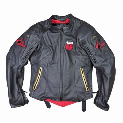 POWER TRIP GENUINE LEATHER MOTORCYCLE 333 BLACK WIDOW JACKET ADULT SIZE SMALL