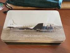 Alitalia first class amenity kit in tin box Douglas DC4 tin with dust cover MINT