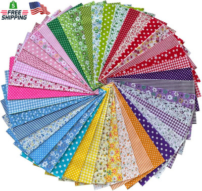 42PCS Cotton Fabric Bundles, 10''X10'' Cotton Fabric Patchwork Squares Floral Patt