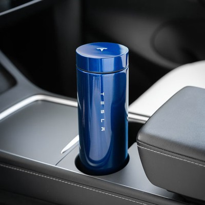 Original TESLA ''On-the-road'' Thermosflasche NP 45 Euro in Deep Blue Metallic