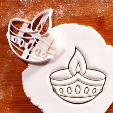 Diya Lamp Cookie Cutter - Diwali Deepavali Hindu Festival of Lights Celebration