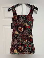 Marciano Guess Floral Sequin Embellished Embroidered Sleeveless Minidress Size 4