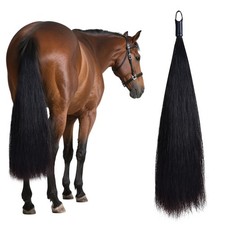 Natural Black Real Horse Tail Extensions - 28-30" Length, 4/8 lb Weight with ...