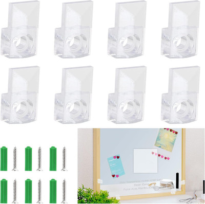 20-Pack Clear Mirror Holder Clips Frameless Wall Mount Glass Hanger Brackets