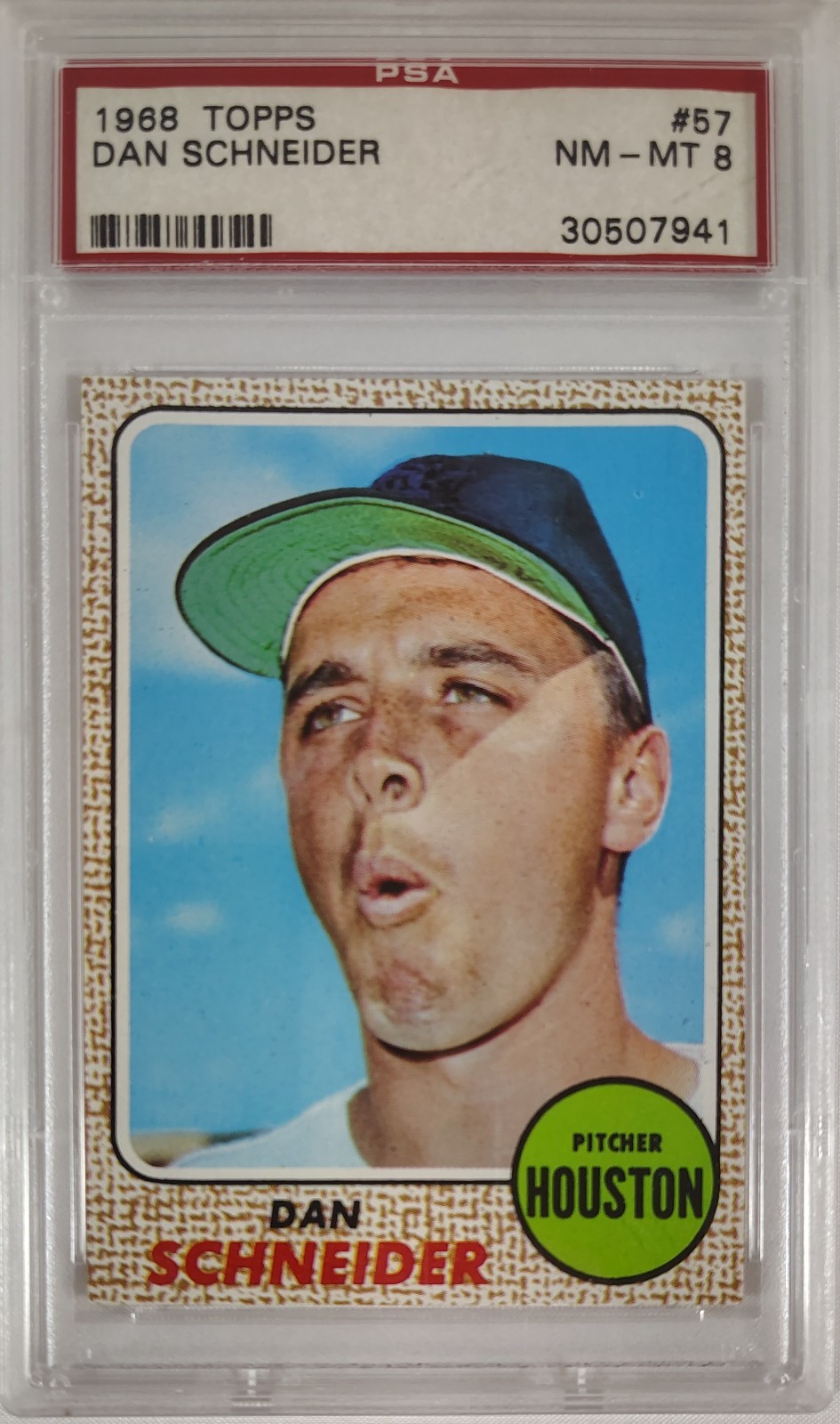 1968 TOPPS 57 DAN SCHNIDER VINTAGE HOUSTON ASTROS BASEBALL CARD PSA 8 view 1