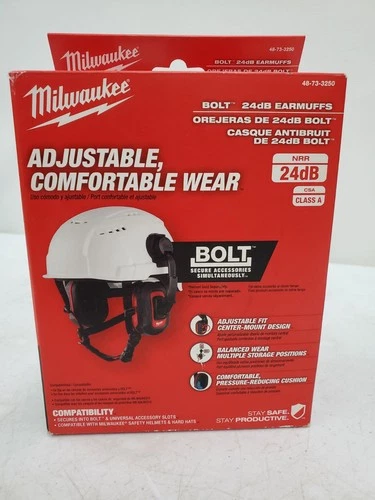 Milwaukee BOLT 24dB Helmet Attachment Earmuffs - 48-73-3250 - Brand New