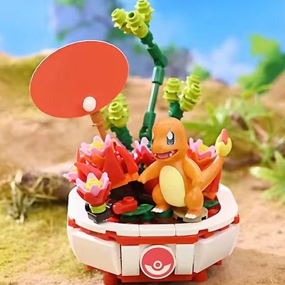 Pokemon Keeppley - Glumanda Charmander Flower Building Blocks Figure Anime Manga NEW