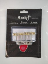 Musiclily Pro Chrome 57mm 2-1/4 inch Hardtail Brass Saddle 4 String Bass Bridge