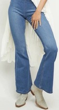 Free People We The Free Penny Pull On Hippie Denim High Rise Flare Jeans Size 31
